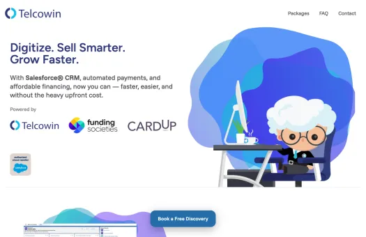 Screenshot of Telcowin CRM website